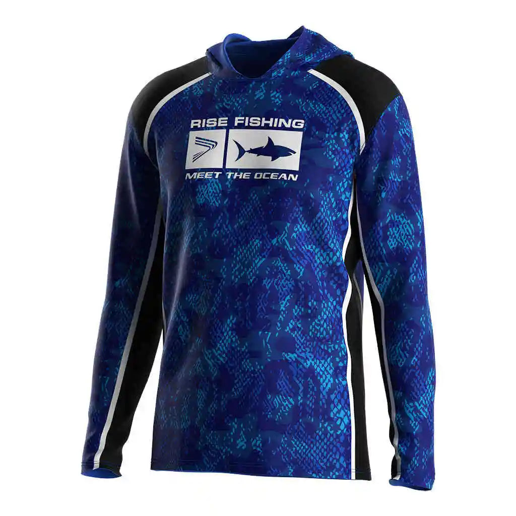 Snake Skin Fishing Shirt 3D Printed Moisture Absorbing Knitted Hooded Outdoor UV Protection Plus Size for Men