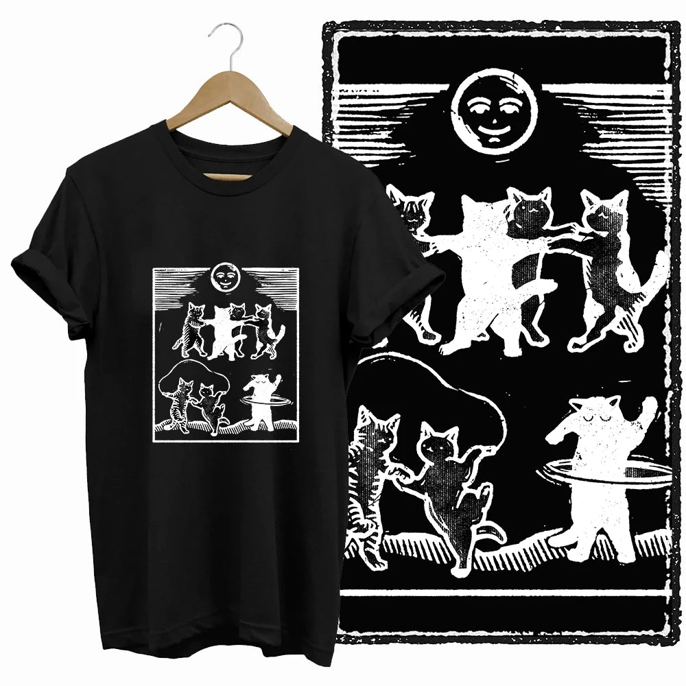 COOLMIND Black Cat Graphic T-Shirt | Women's 50-Design