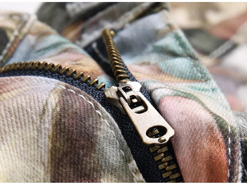 Men’s Classical Painting Print Jeans - ShopHub