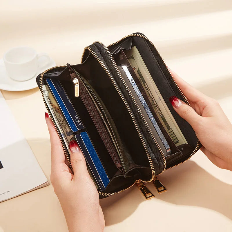 FOXER Split Leather Women's Long Wallet