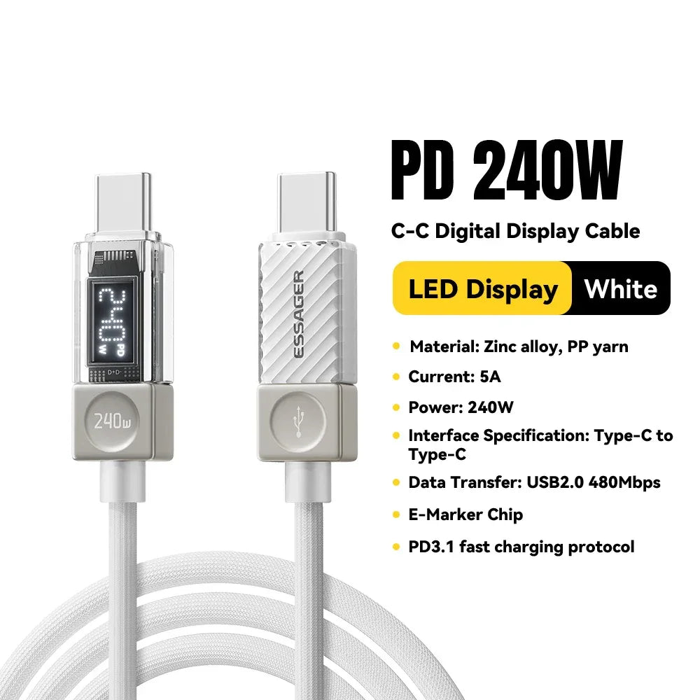Essager 240W USB Type C Cable - ShopHub