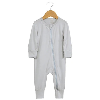 Kids Tales Quiet Days Bamboo-Blend Zip Baby Romper