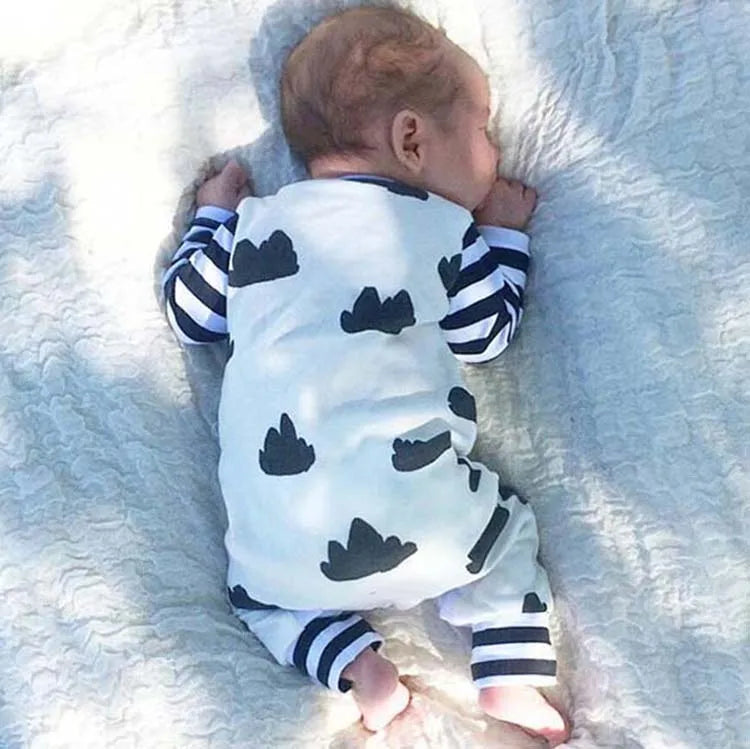 Kids Tales Stripe Parade Cotton-Blend Baby Romper