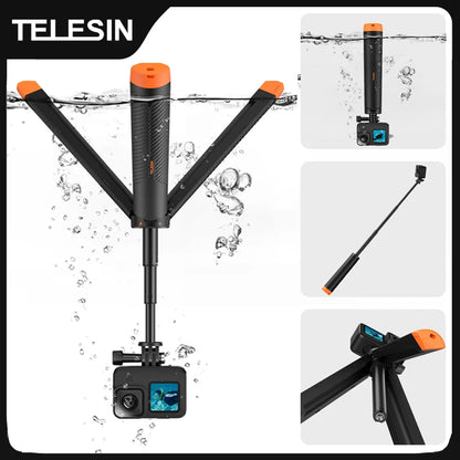 TELESIN Underwater Buoyancy Bar Diving Extendable Selfie Stick