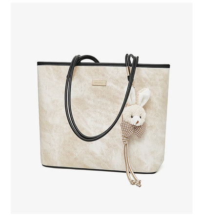 FOXER Designer Women's Tote Bag High Quality PVC Leather Female Handbag Trendy Casual Commuter Shoulder Bag with Pendant