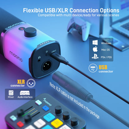Maono PD100X RGB Gaming Microphone