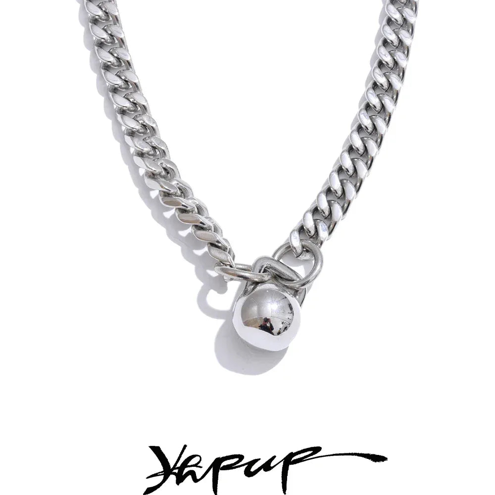 60cm High Quality Stainless Steel Chain Dumbbell Pendant Drop Necklace - ShopHub