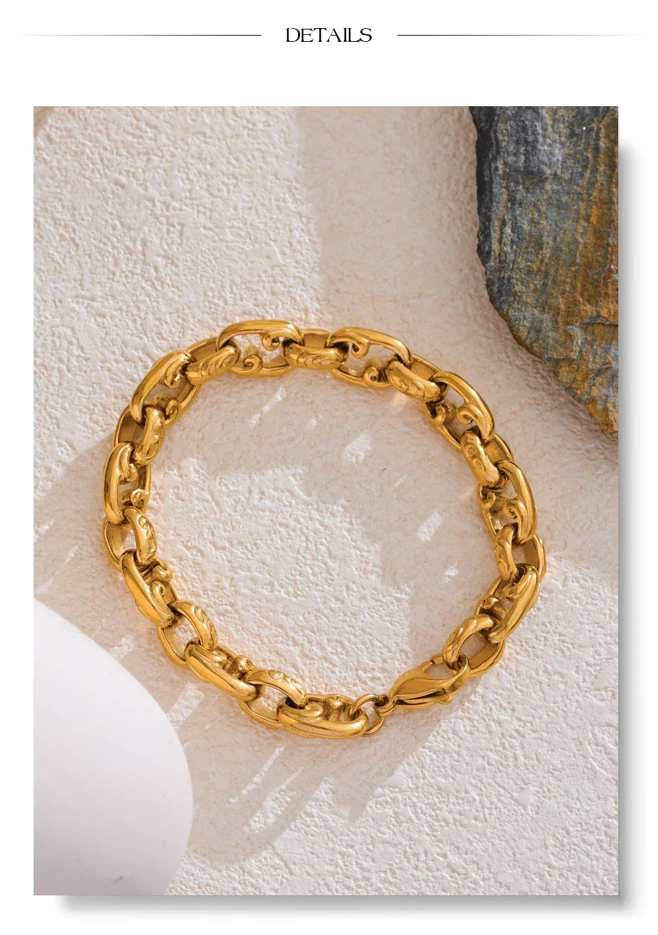 22cm Stainless Steel Cuban Chain Bracelet Bangle - ShopHub