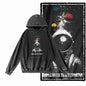 Cosmic Drift Space Graphic Acid-Washed Black Hoodie