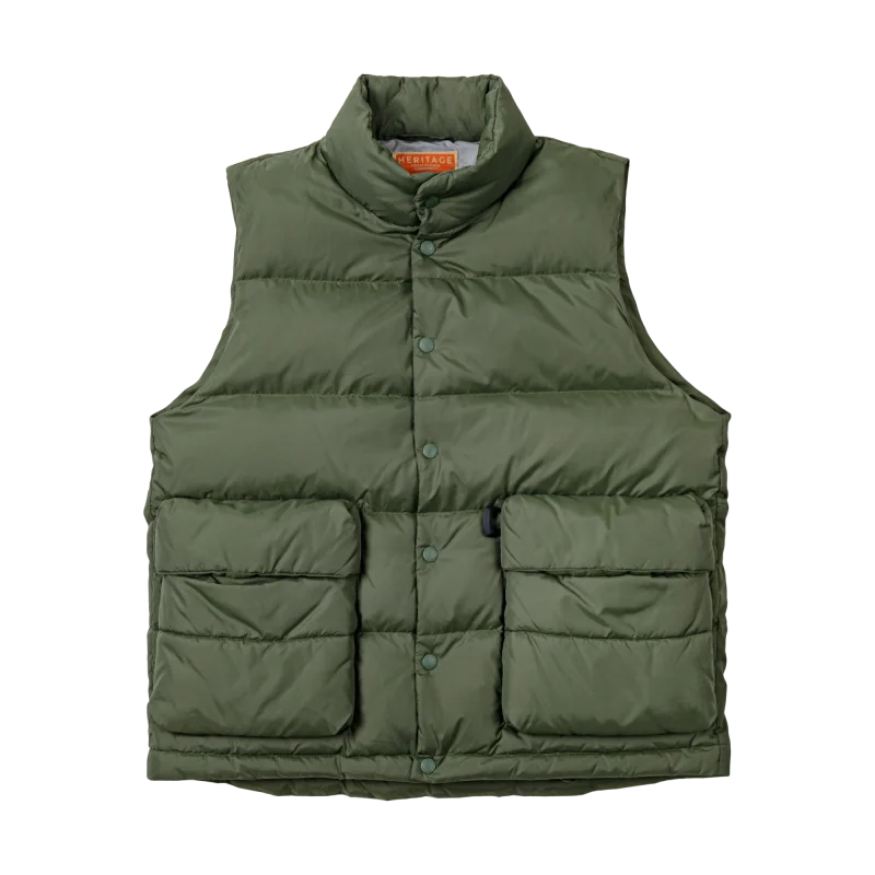 MADEN Duck-Down Puffer Vest | Army Green or Mocha