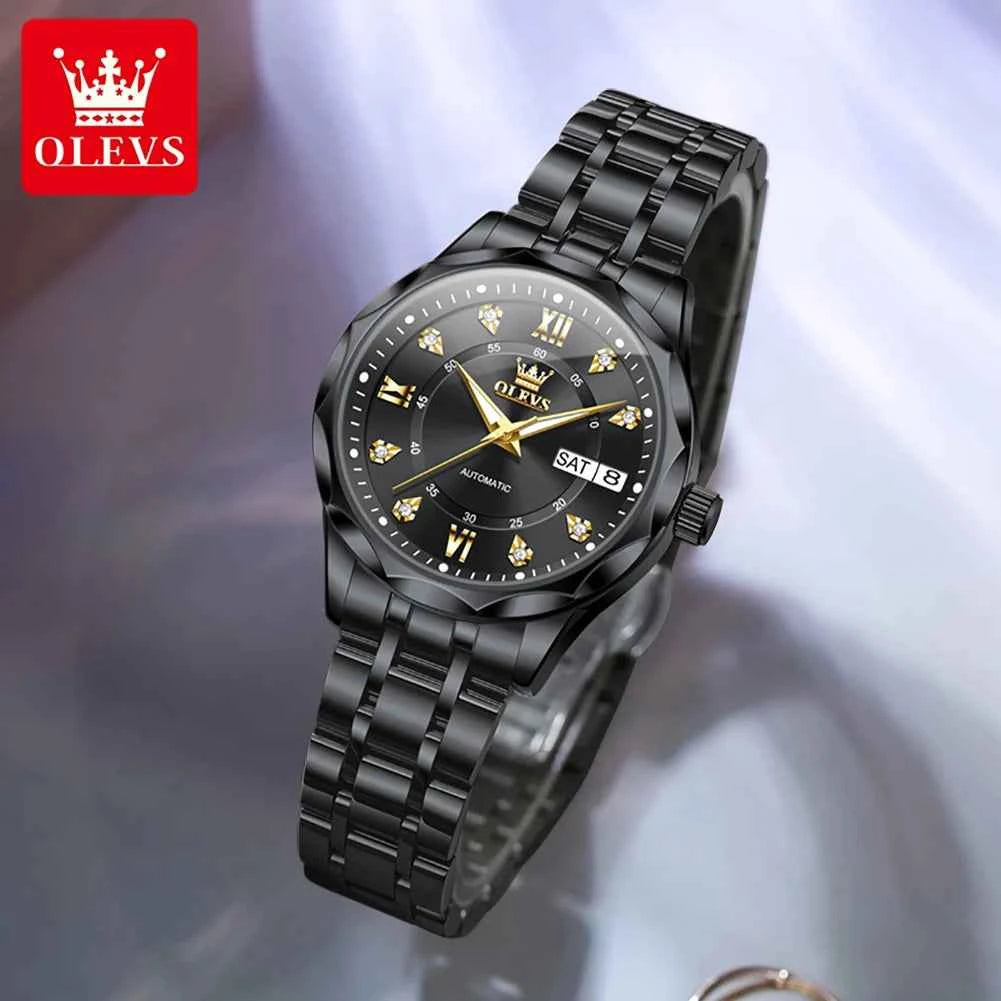 OLEVS 6727 Automatic Mechanical Watch for Men & Women - Waterproof Luminous Calendar Wristwatch with Gift Box