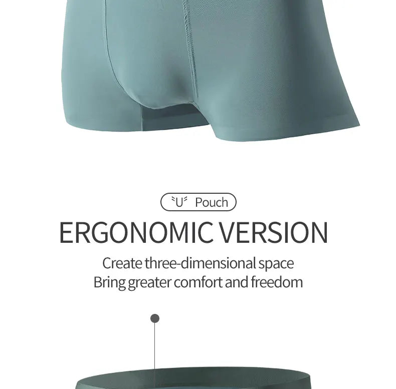 MiiOW 3Pcs Modal Men's Underwear Boxers - Antibacterial Hip Raise Sexy Boxershorts