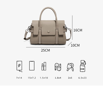 FOXER Retro Luxury Top-handle Bag for Women Genuine Leather Laies Shoulder Bag Female Crossbody Handbag Work Purse 2026 New