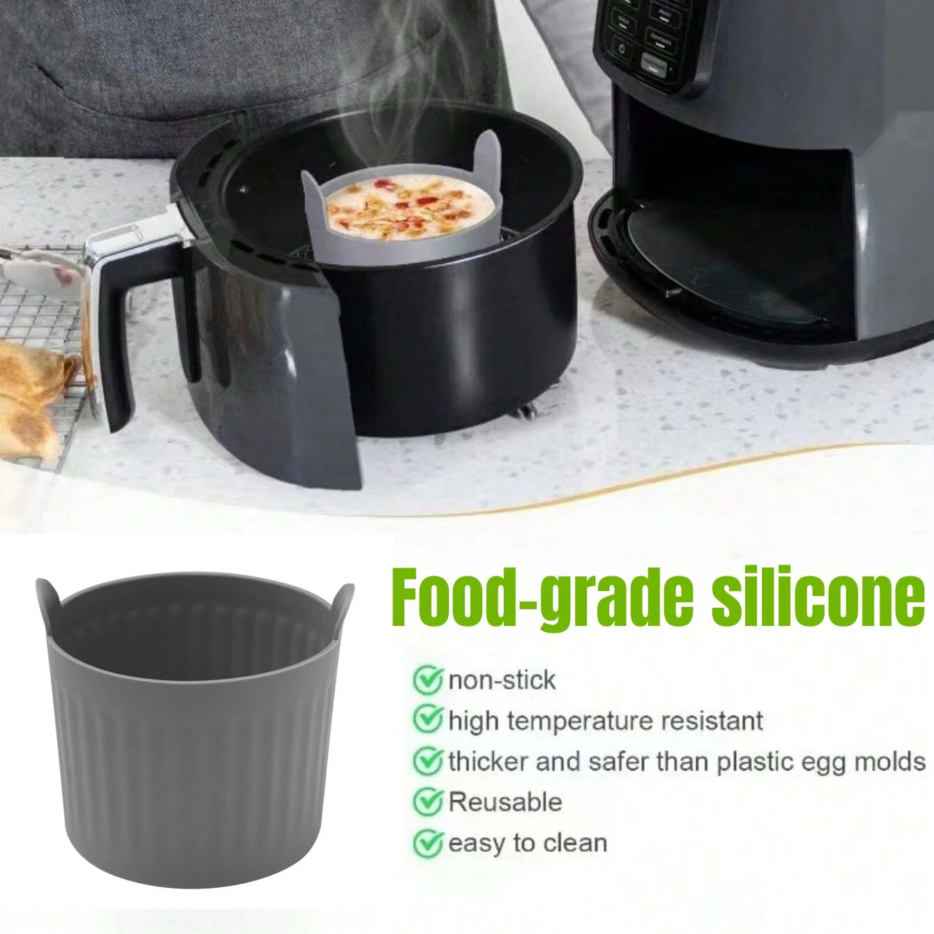 2/4Pcs Silicone Air Fryer Baking Molds