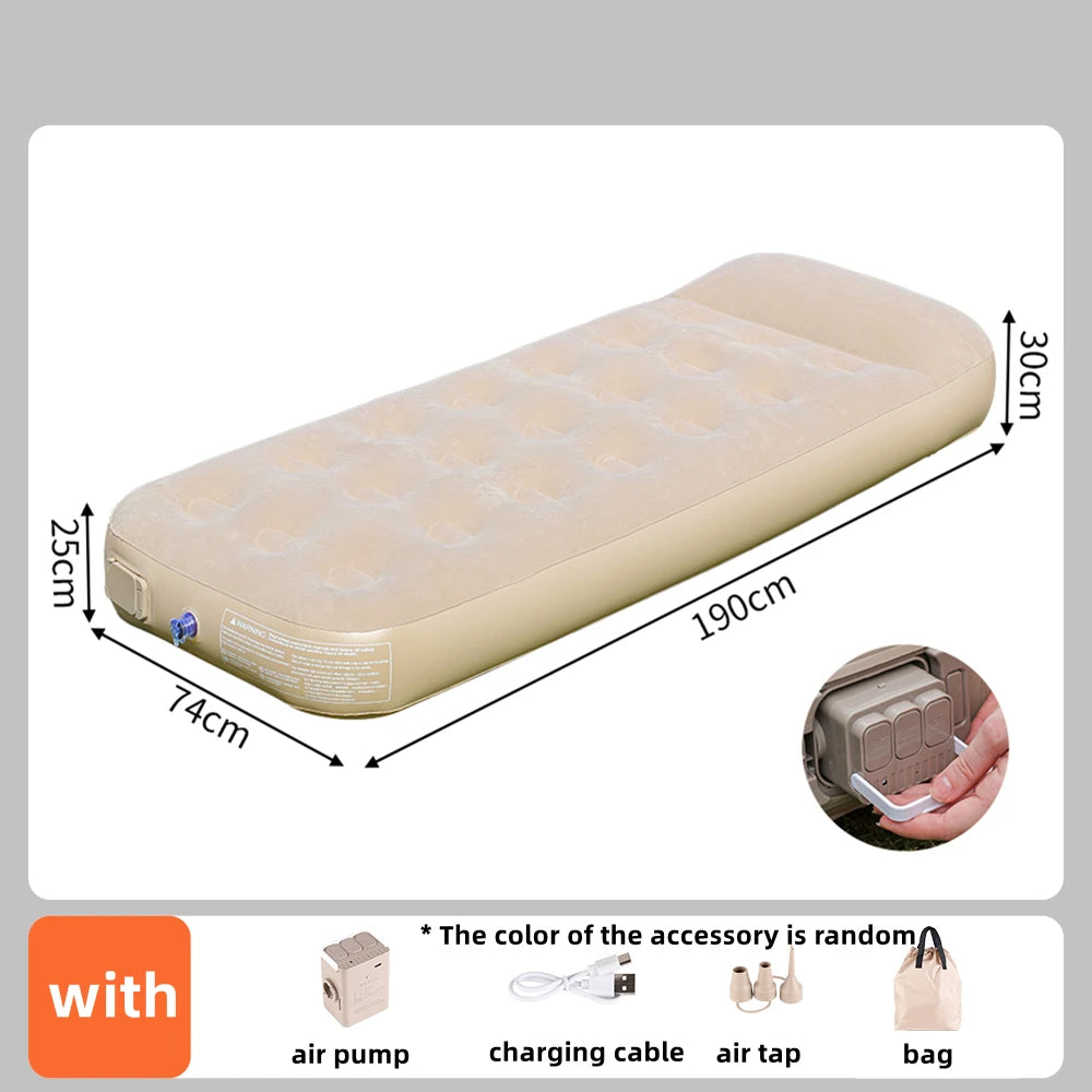 AZULBLANCO PVC Flocked Inflatable Mattress