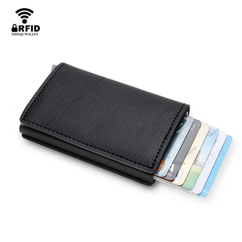 DIENQI RFID Carbon Fiber Card Holder Wallet