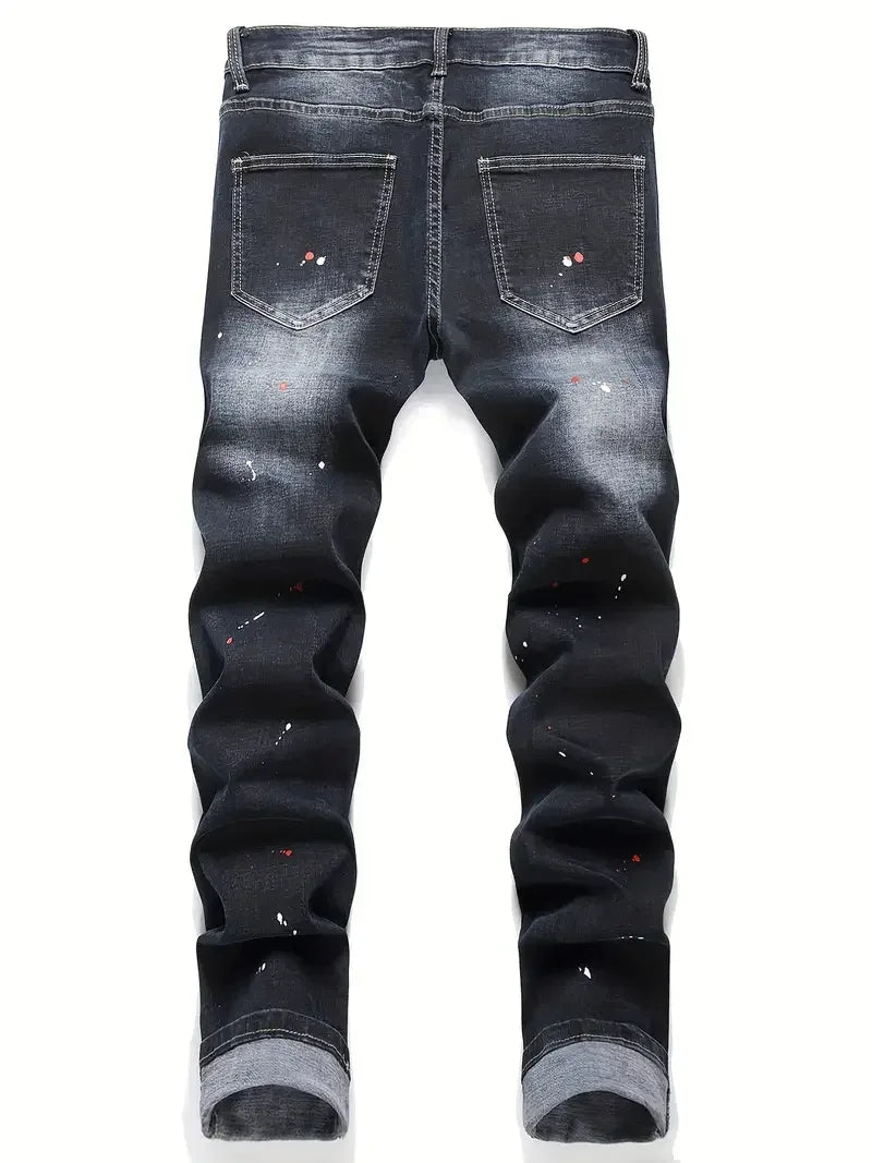 Men’s Y2K Ripped Skinny Jeans - ShopHub