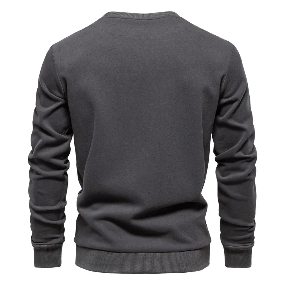 AIOPESON Patchwork Cotton-Blend Crew Neck Sweatshirts - ShopHub