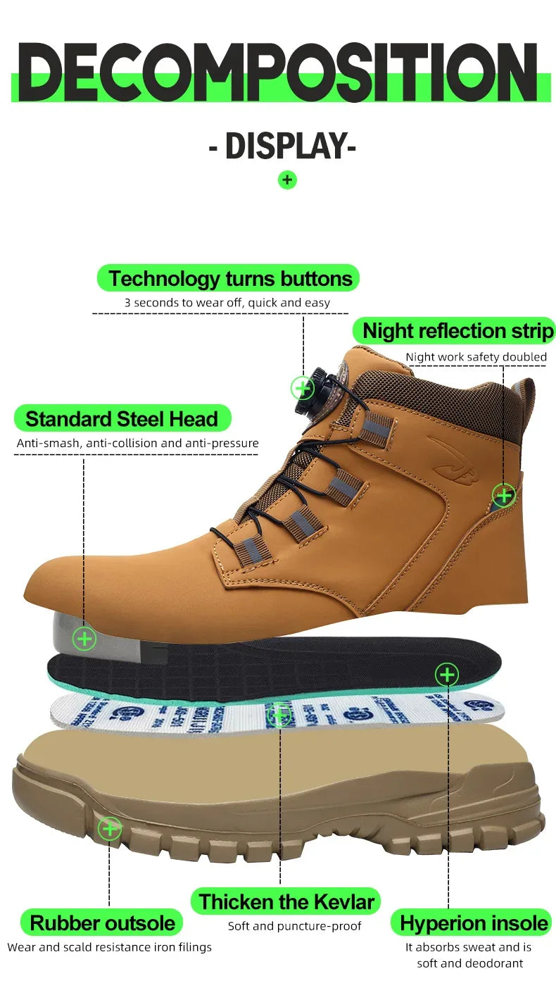 Kankeirr Men's Steel Toe Safety Boots - ShopHub