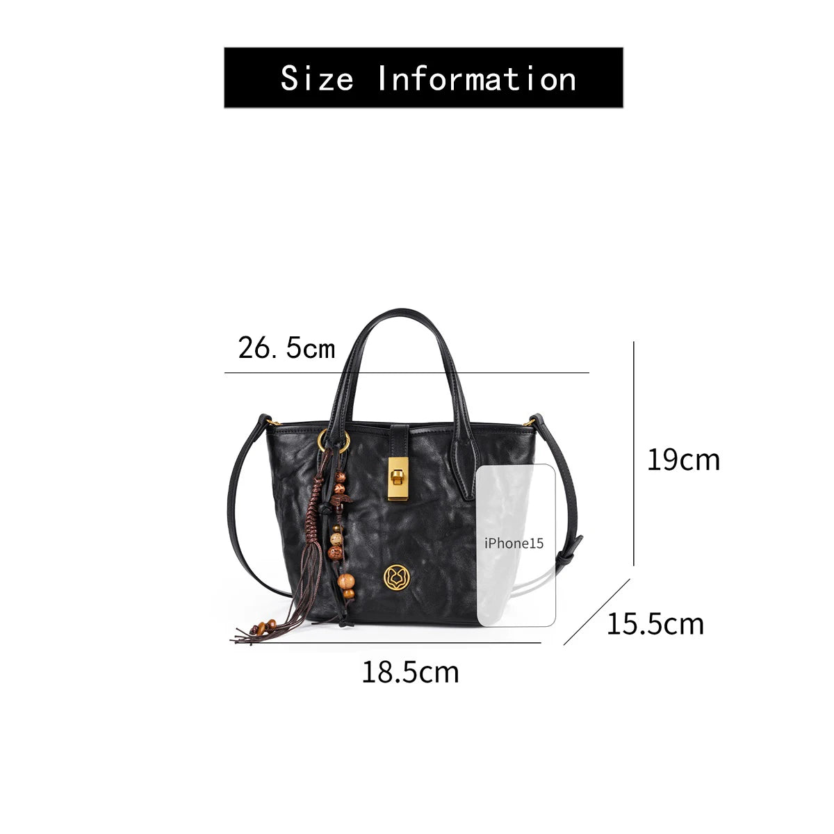 FOXER Vintage Wrinkle Leather Tote Bag