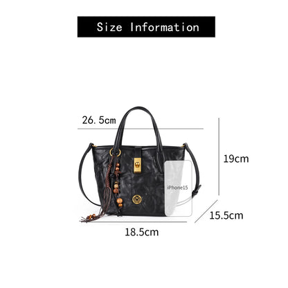 FOXER Vintage Wrinkle Leather Tote Bag