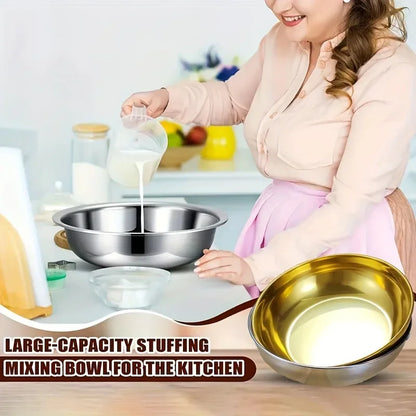 Stainless Steel Mixing Bowl for Large Capacity and Versatile Kitchen Use