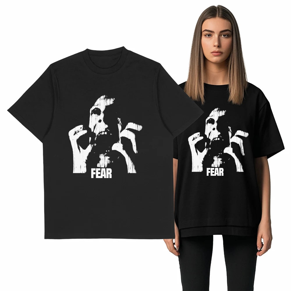 COOLMIND Unisex Fear Emotion Graphic Cotton T-Shirt