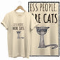 COOLMIND Beige Cat Graphic T-Shirt | Women's Relaxed Fit