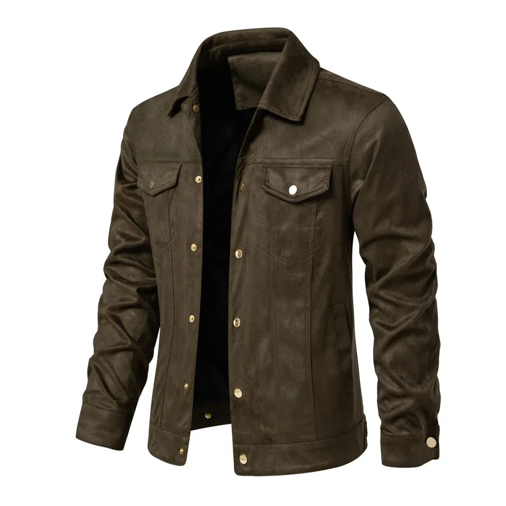 AIOPESON Autumn Winter Suede Leather Jackets - ShopHub