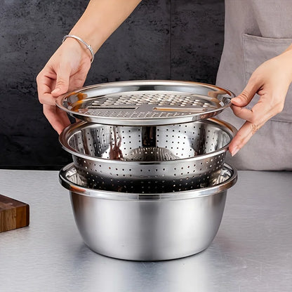 2Pcs Stainless Steel Kitchen Bowls with Lid