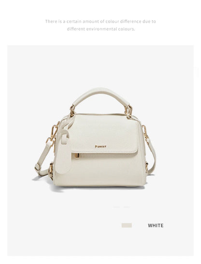 FOXER Elegant Women's Handbag In Genuine White Leather