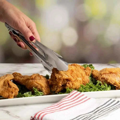 3Pcs Kitchen Accessories, Stainless Steel Drain Basket, Tray & Food Tongs, Durable Kitchen Tools, Practical Kitchen Items