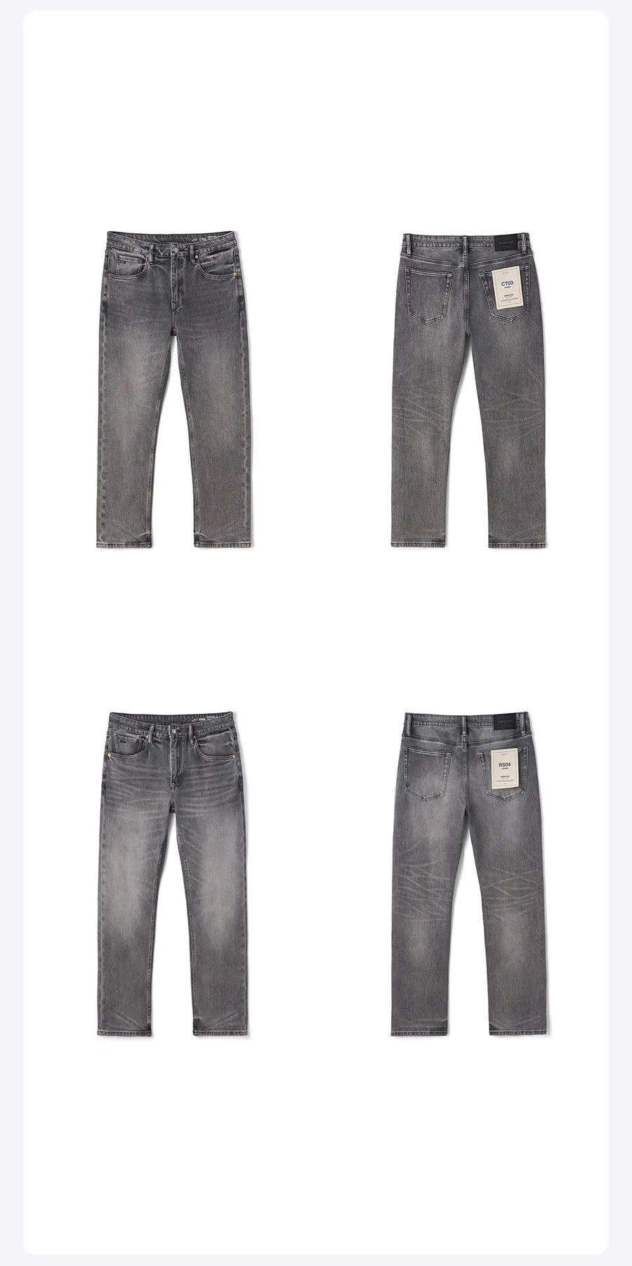 SIMWOOD【CT03/RS04】13.4OZ  Enzyme Washed Jeans Men 4-Way Stretch Denim Pants High Elastic