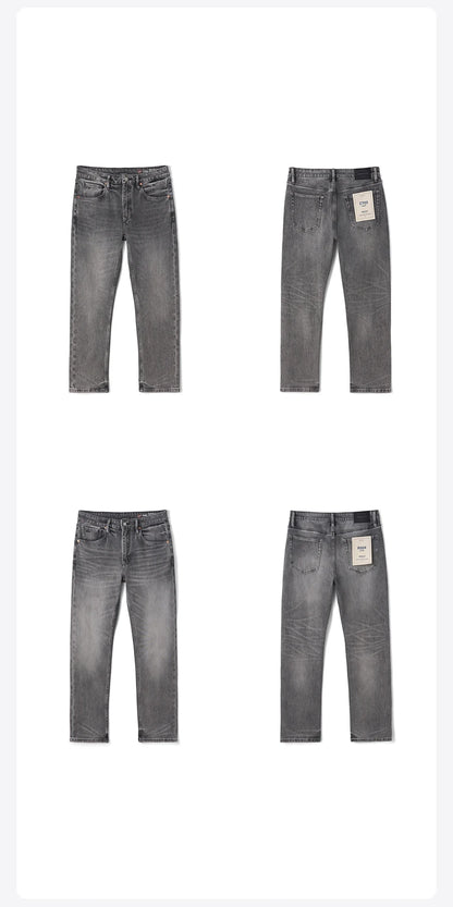 SIMWOOD【CT03/RS04】13.4OZ  Enzyme Washed Jeans Men 4-Way Stretch Denim Pants High Elastic