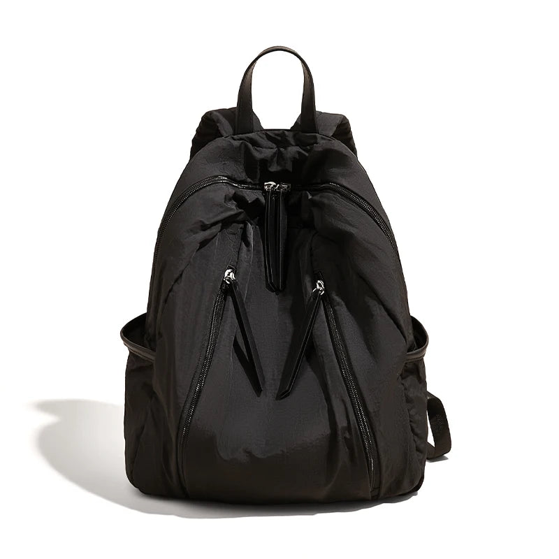 FOXER Simple Solid Color Backpack Women Backpack Waterproof Cotton Fabric Laptop School Bag Fashion Teenage Girl Travel Book Bag