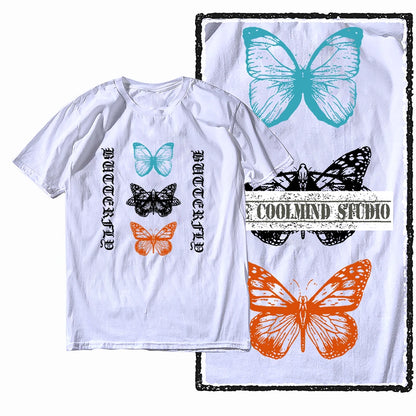 COOLMIND X0119 Wings of Joy Butterfly Cotton Tee