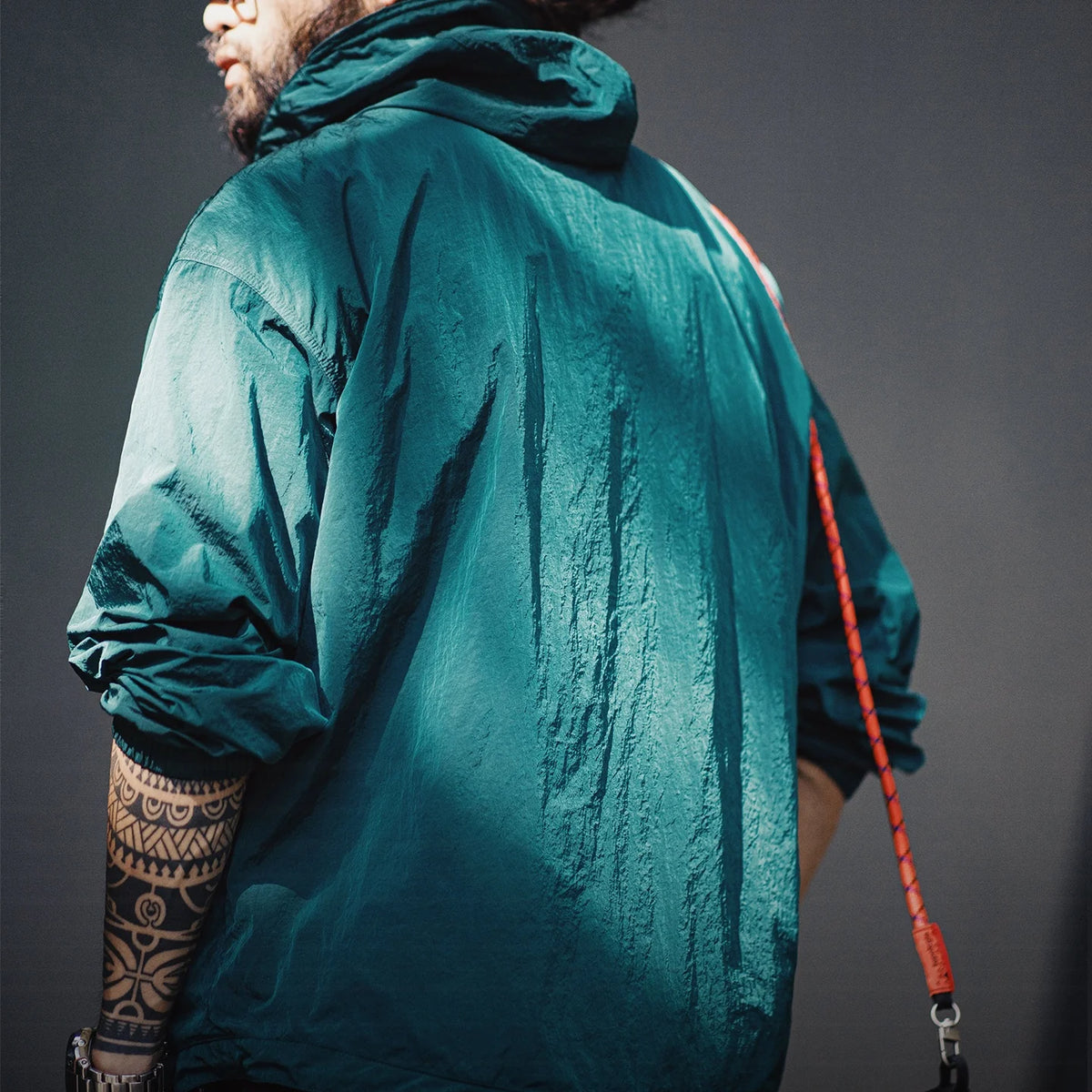 MADEN Gorpcore Half-zip Hooded Jacket Men Lightweight Relaxed Oversized Light Outdoor Utility Workwear Casual Spring Autumn