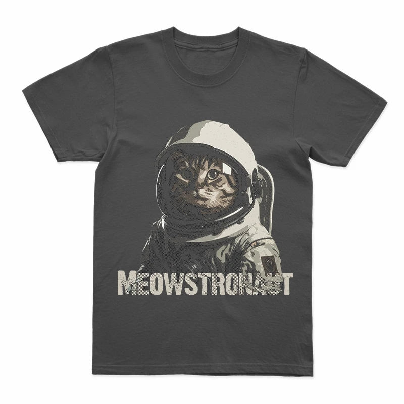 COOLMIND U0012 Astronaut Cat Graphic Cotton Tee