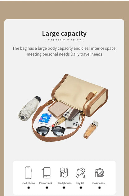 Women's Cowhide Leather Shoulder Bag Vintage Soft Messenger Handbag Fashion Crossbody Bags Female Underarm Bag DF900083S