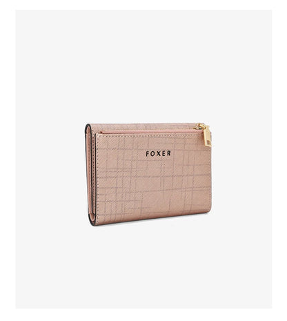 FOXER Women's Short Wallet – Premium Split Leather Design