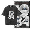 G02 Exclusive 100% Cotton Big Size 1984 Graphic Men T-shirt | Acid Washed Streetwear Cool Vintage O-neck Men's Tee Tshirt