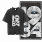 G02 Exclusive 100% Cotton Big Size 1984 Graphic Men T-shirt | Acid Washed Streetwear Cool Vintage O-neck Men's Tee Tshirt