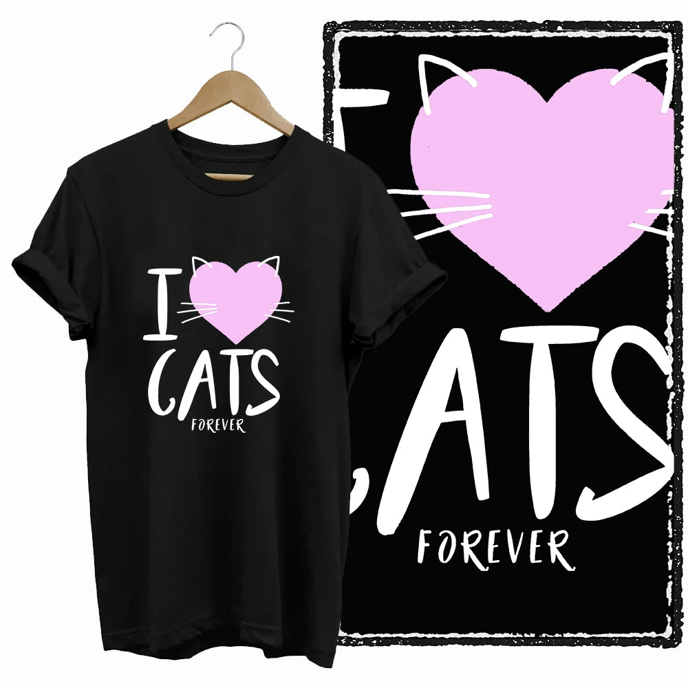 COOLMIND Black Cat Graphic T-Shirt | Women's 50-Design