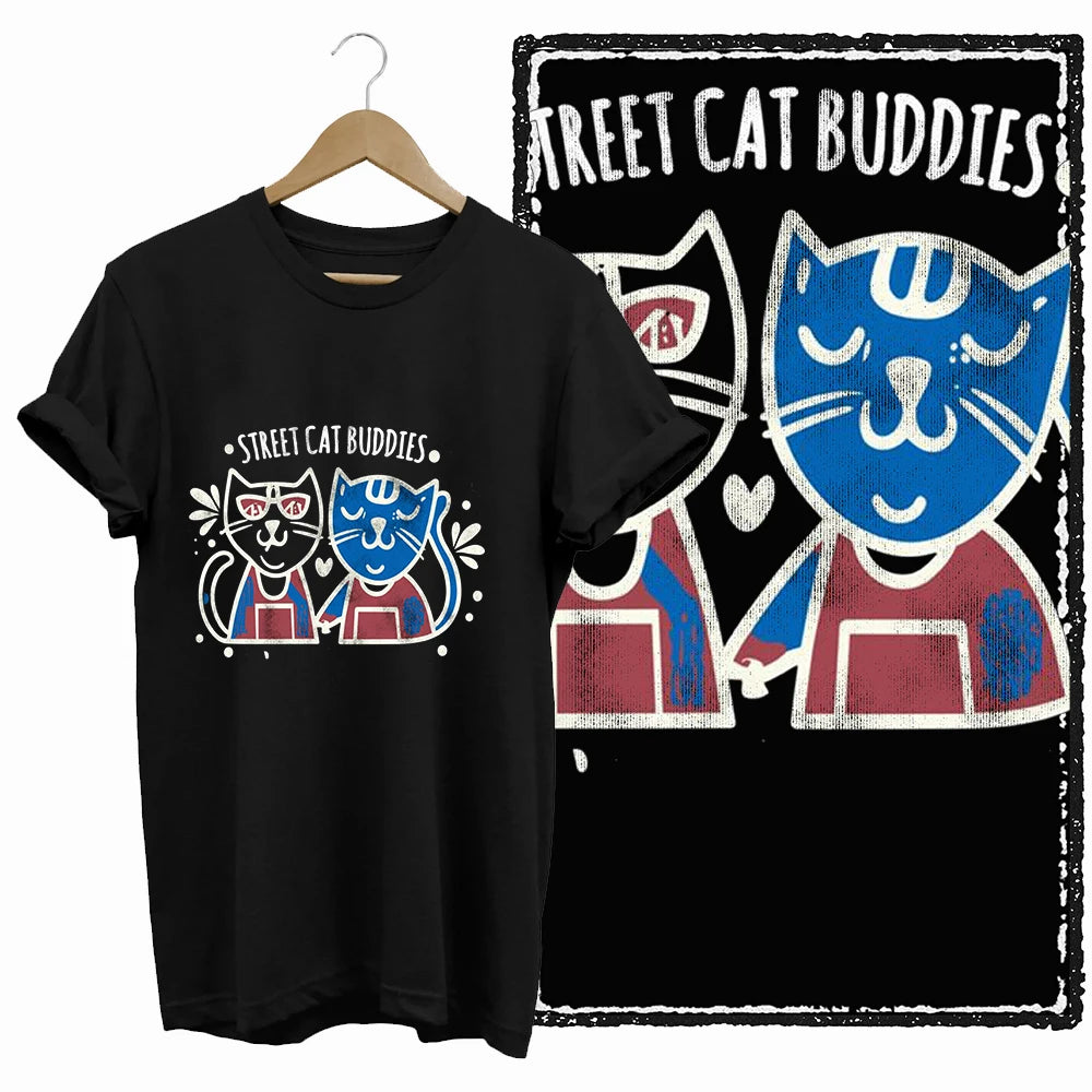 COOLMIND Cat Lover Graphic Cotton T-Shirt | Women's Relaxed Fit