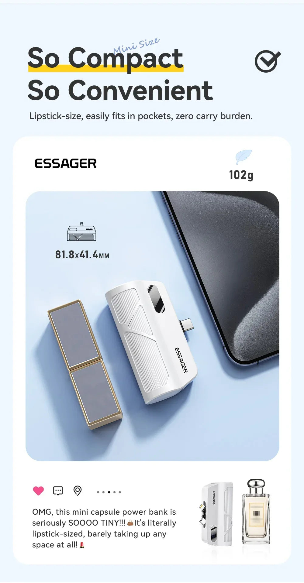 Essager Mini Capsule Power Bank - ShopHub