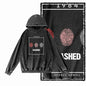 1984 Graphic Acid-Washed Black Streetwear Hoodie