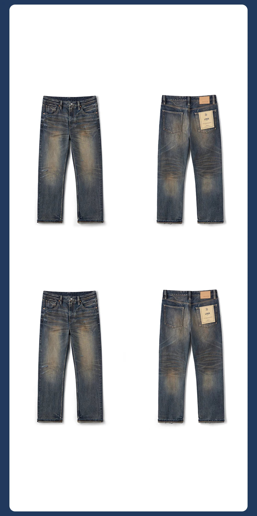 SIMWOOD High Standard Vintage Washed Selvedge Ripped Jeans