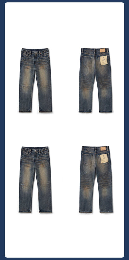 SIMWOOD High Standard Vintage Washed Selvedge Ripped Jeans