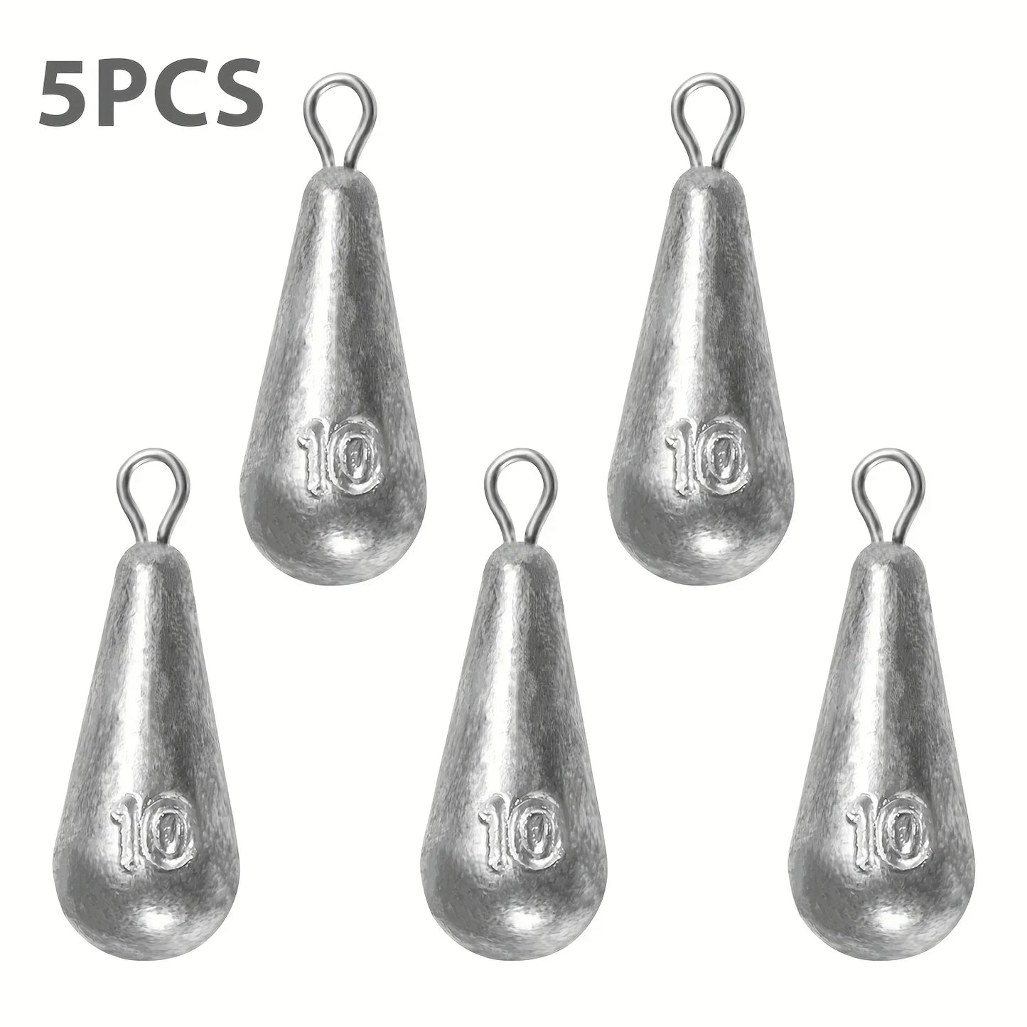 Teardrop Fishing Sinkers – Lead Weights for Bass (10 Sizes) Habicare
