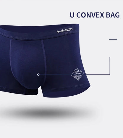 MiiOW 3Pcs Men's Cotton Boxer Briefs